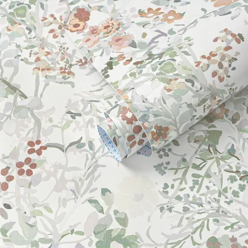 Vista 18 de Ismoon Papel tapiz verde para despegar y pegar, diseño bohemio floral y hojas en papel adhesivo grueso, papel adhesivo botánico oscuro, extraíble