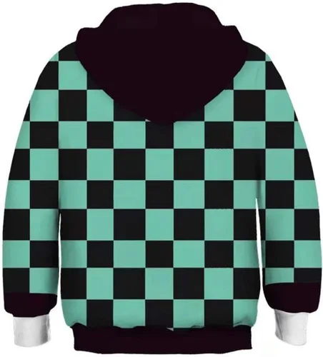 Vista 2 de Sudadera con capucha para niños Kamado Nezuko Tanjirou Zenitsu Giyuu, disfraz de anime cosplay