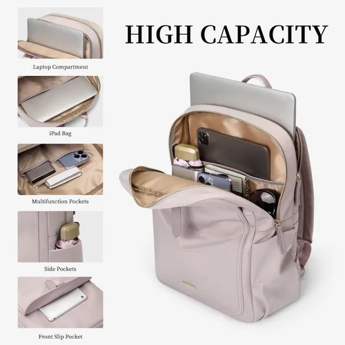 Vista 3 de GOLF SUPAGS - Mochila para portátil para mujer, casual, bolsa de día, para el trabajo, de viaje, mochila para portátil, para portátiles de 14/16