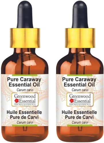 Vista 5 de Greenwood Essential Aceite esencial de alcaravea pura (Carum carvi) con cuentagotas de vidrio destilado al vapor 0.2 fl oz (0.16 oz)