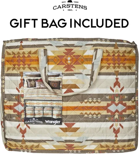 Vista 5 de CARSTENS, INC. Western Aztec Country - Juego de ropa de cama de microfibra de 3 piezas, juego de edredón de microfibra de 3 piezas, Wrangler Western