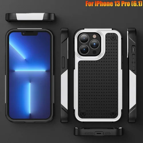 Vista 8 de Funda resistente para Apple iPhone 13 Pro de 6.1 pulgadas, 4 esquinas con bolsas de aire [protección contra caídas de 12 pies], agarre texturizado