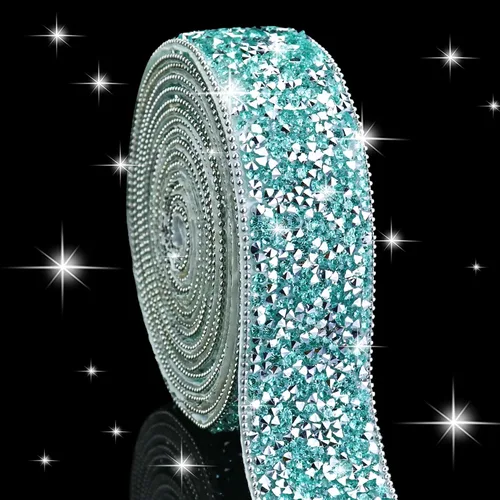 Vista 41 de Dowarm Cinta autoadhesiva de diamantes de imitación plateados, tiras brillantes para manualidades, decoración de bodas, 0.4 pulgadas de ancho