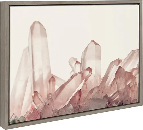 Vista 2 de Kate and Laurel Sylvie - Lienzo enmarcado de cuarzo rosa por Emiko y Mark Franzen de F2Images, 18 x 24 pulgadas, gris, arte decorativo de cristal