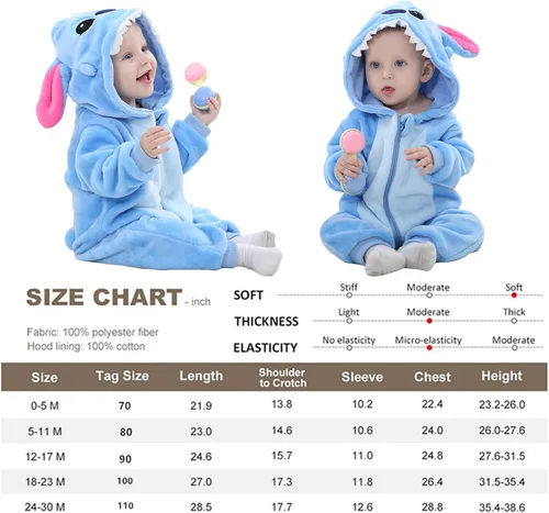 Vista 2 de MUST ROSE SPORTS AND HOMEWEAR Unisex Baby Flannel Romper Animal Onesie Costume Hooded Cartoon Outfit Suit