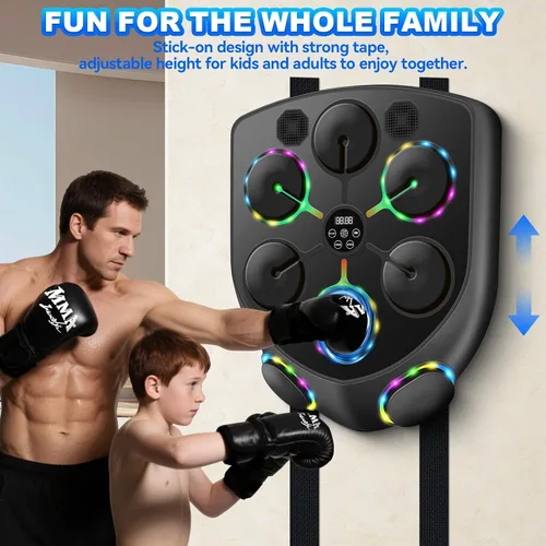Vista 2 de Smart Music Boxing Machine for Adults and Kids, Bluetooth Boxing Equipment with Boxing Gloves, Wall Mounted Electronic Punching Machine for Home Gym