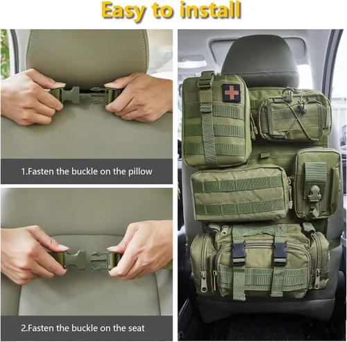 Vista 4 de BXBXHD Paquete de 6 organizadores tácticos para camión, almacenamiento para asiento trasero, bolsa de almacenamiento para asiento de automóvil