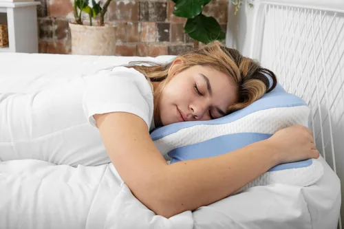 Vista 6 de Tesoro - Almohada cervical cervical, almohada ergonómica para aliviar el dolor de cuello, almohada ortopédica de contorno de espuma viscoelástica