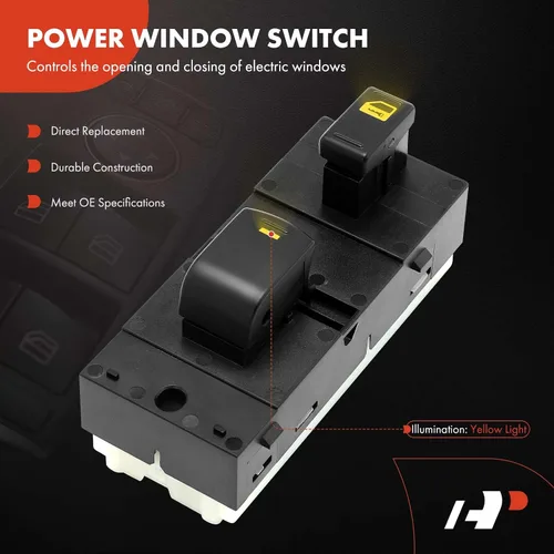 Vista 3 de A-Premium Interruptor de ventana eléctrica compatible con Nissan Frontier 2005-2006, Pathfinder 2005-2007, Xterra 2005-2006, lado del pasajero