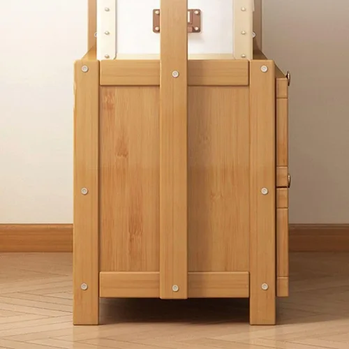 Vista 8 de Perchero de madera para colgar ropa con estantes de almacenamiento para entrada, pasillo, sala de estar