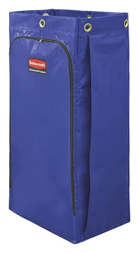 Vista 5 de Bolsa de carro de limpieza Rubbermaid Commercial Products de 30 galones, amarilla, para recoger residuos o artículos de lavandería, carros