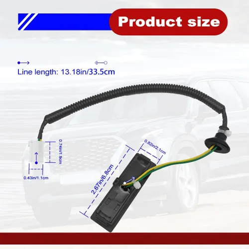 Vista 2 de Interruptor de liberación abierta para maletero trasero compatible con Nissan Pathfinder 2013-2020, interruptor de tapa de portón trasero con botón