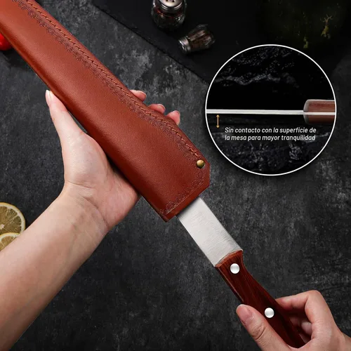 Vista 4 de TAN REN - Cuchillo para cortar carnicero de 8 pulgadas, cuchillo de corte de acero inoxidable Cuchillo de carnicero de pechuga de 8 pulgadas