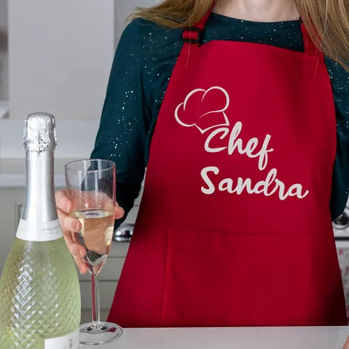 Vista 2 de Delantal personalizado 2025, delantal de cocina personalizado para hombres y mujeres, regalo de cumpleaños, chef, regalo único para amigos