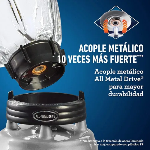 Vista 8 de Batidora clásica Oster reversible tarro de vidrio cromado BLSTBESTE013