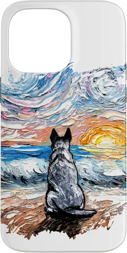 Vista 21 de Blue Heeler Starry Night Artwork Cattle Dog Lover Gift Case for iPhone 17
