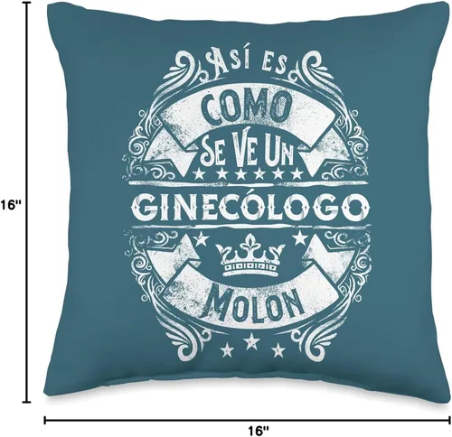 Vista 4 de Regalo Original Super Mejor Ginecólogo Regalos Un Ginecólogo Molon Divertido Humor para Hombre Ginecologo - Almohada de 16 x 16 pulgadas, multicolor