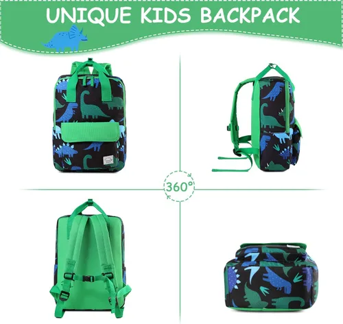 Vista 7 de VASCHY Mochilas de dinosaurio para niños, mochila preescolar ligera para niños pequeños