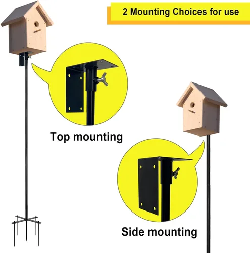 Vista 3 de Poste para casa de pájaros de 126 pulgadas, soporte para comedero de pájaros, poste resistente para casa de colibríes para estación de comedero