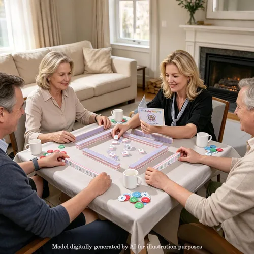 Vista 6 de American Mahjong - Juego de azulejos para amantes de Mah Jong Morado pálido
