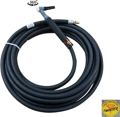 Vista 2 de WT- 9F-25RT Kit de antorcha TIG, cabezal flexible, cable giratorio, goma, 25 pies