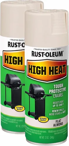 Vista 14 de Rust-Oleum 7750830 Pintura en aerosol de esmalte de alta temperatura, 12 onzas, almendra