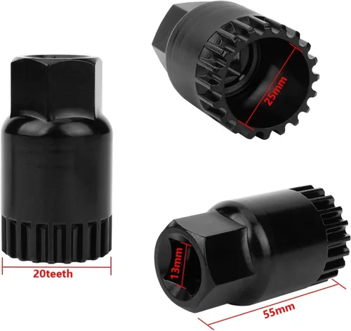 Vista 3 de Oumers Extractor de manivela de bicicleta y removedor de soporte inferior con llave de 0.630 in, herramienta de extracción de bicicletas
