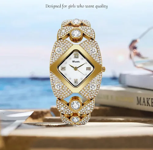 Vista 5 de Gosasa Elegante reloj de pulsera de diamantes para mujer, joyería de moda, reloj de pulsera para mujer, resistente al agua, analógico, de cuarzo