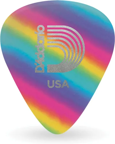 Vista 10 de D'Addario Accessories - Púas de celuloide negro para guitarra, paquete de 10, tamaño mediano