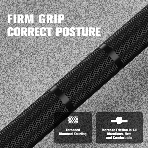 Vista 6 de RitFit Elite - Barra olímpica de 7 pies, robusta barra de 45 libras para levantamiento de pesas y levantamiento de potencia, barra olímpica superior