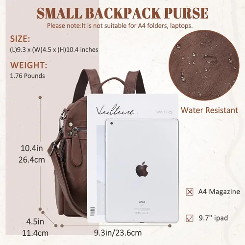 Vista 2 de VX - Bolso mochila de piel sintética para mujer, diseño convertible a la moda, 2 modos de uso