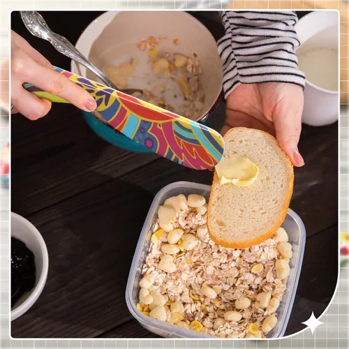 Vista 7 de Eaasty 6 Piezas Esparcidor de Mantequilla Esparcidor de Queso de 6 Pulgadas Cuchillo de Mantequilla de Plástico Colorido Regalos de Cocina
