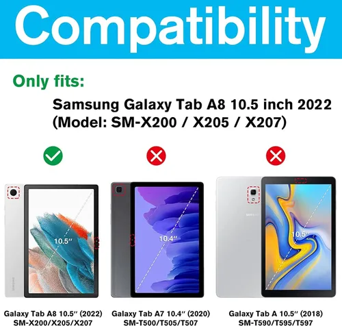 Vista 2 de ProCase Funda Inteligente para Galaxy Tab A8 10.5, Carcasa Trasera Dura Delgada con Soporte Funda Protectora Inteligente para Galaxy Tab A8 10.5