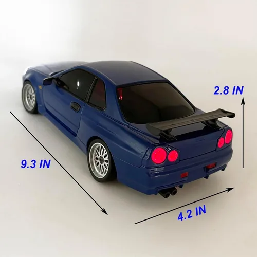 Vista 4 de Coche de deriva RC con giroscopio escala 1/18 LDRC Drift Car Control remoto