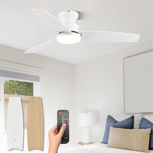 Vista 12 de Conciseer - Ventiladores de techo de 30 pulgadas con luces y control remoto, para dormitorio, sala de estar, oficina, montaje empotrado, 3CCT