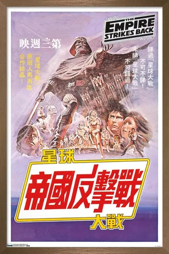 Vista 14 de Trends International Star Wars: The Empire Strikes Back - Póster de pared de texto, 14.725 x 22.375 pulgadas, versión enmarcada de madera de granero