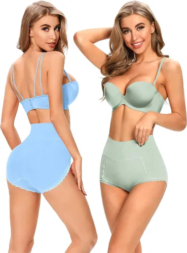 Vista 3 de MISSWHO Cotton High Waisted Soft Womens Underwear Breathable Panties, Multipack