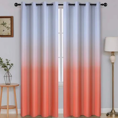 Vista 99 de SimpleHome Cortinas Ombre de negro a gris y blanco para sala de estar, 42