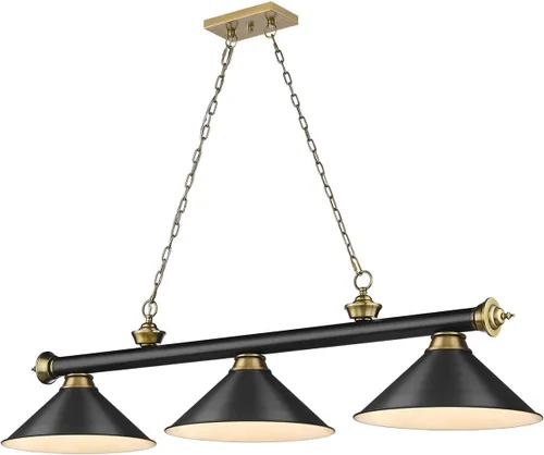 Vista 10 de Z-Lite 2306-3MB-MB15 Cordon Billar Colgante, 3 luces 180 vatios totales, negro mate