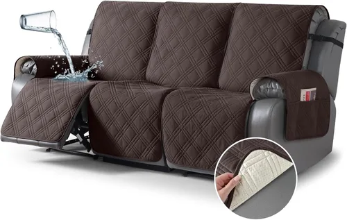 Vista 22 de TAOCOCO Fundas para Sillón de Dos Plazas Reclinable 100% Impermeables, Fundas Divididas para Loveseat Reclinable, Funda Antideslizante para Sofá