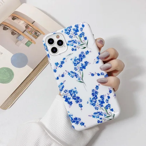 Vista 3 de J.west Funda floral para iPhone 11 Pro de 5.8 pulgadas, diseño de patrón de flores de TPU suave, a prueba de golpes, funda protectora para iPhone 11