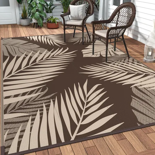 Vista 70 de GENIMO - Alfombra para exteriores de 6 x 9 pies, para patio, espacios amplios, reversible, de pajillas de plástico, alfombra impermeable para Azul