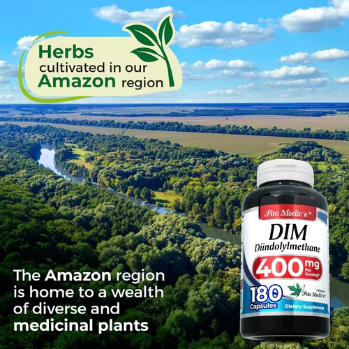 Vista 4 de FITO MEDIC'S Laboratorio suplemento dim 180 cápsulas 400 mg dim diindolilmetano suplemento dim 400mg Ultra alta absorción.