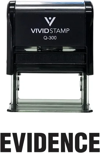 Vista 7 de Evidence Self Inking Rubber Stamp (Black Ink) - Medium 2 Pack