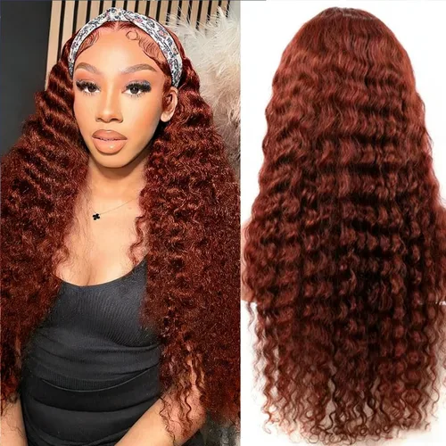 Vista 60 de XSY: Peluca de diadema de cabello humano de onda profunda sin pegamento, sin encaje frontal, peluca de diadema rizada, lista para usar y llevar