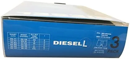 Vista 2 de Diesel Ropa interior para hombre Mezcla de algodónelastano algodón elástico, 3 calzoncillos largos, Negro