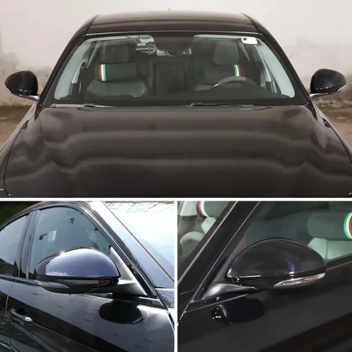 Vista 7 de Cubierta de espejo lateral compatible con Alfa Romeo Giulia 2017-2024, accesorios de decoración de coche
