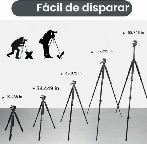 Vista 7 de Gosky Trípode - Trípode portátil de viaje para telescopios de visión, binoculares, videocámaras o cámaras SLR (Pro (61 pulgadas)