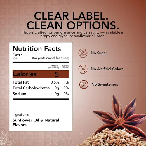 Vista 2 de Dolce Flav Extracto Natural de Anís – 1 Galón Soluble en Aceite Kosher, Sin Azúcar, Aromatizante Concentrado de Anís de Regaliz para Hornear