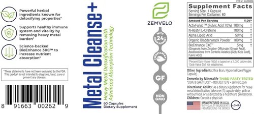 Vista 3 de Metal Cleanse+ - Apoya la desintoxicación Promueve un sistema inmunológico saludable Defiende contra los metales pesados Suministro para 60